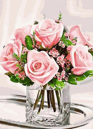 Картина за номерами gx40052 непрозорі троянди 40x50s. rainbow