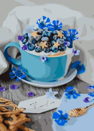 Картина по номерам va-3315  ранкова кава з чорницями ,  40х50 см strateg картины раскраски по номерам 2022 в