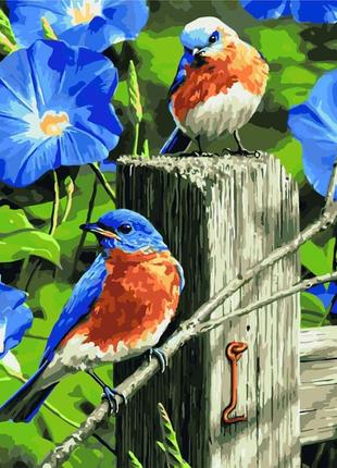 Картина по номерам весенние гости кно4090 40*50см. идейка картины раскраски по номерам 2022 в украине