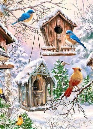 Картина по номерам  va-2164 снегири, 40х50 см strateg картины раскраски по номерам 2022 в украине