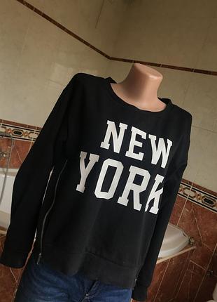Бомбезный свитшот с молниями h&m 2