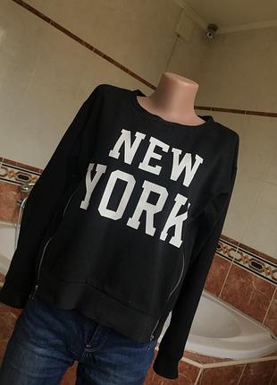 Бомбезный свитшот с молниями h&m 3