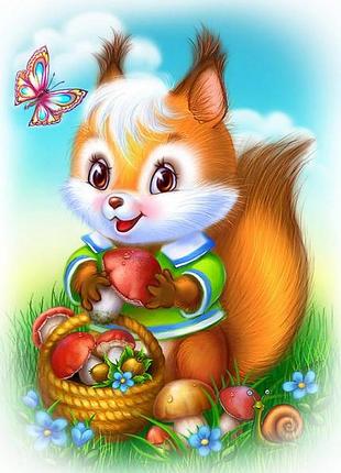 Картина по номерам ras2160_o  20*30м j.otten белочка картины раскраски по номерам 2022 в украине