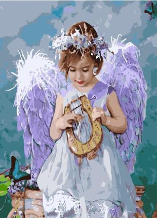 Картина по номерам va-1982 девочка ангел, 40х50 см strateg картины раскраски по номерам 2022 в украине