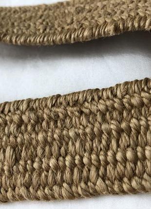 Вінтажний пояс , ремінь .натуральна шкіра, джут. #розвантажуюсь3 фото