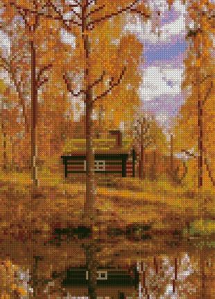 Алмазна мозаїка hx143 у золоті дерев, 30х40см strateg на підрамнику, у подарунковій упаковці
