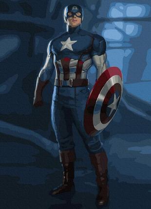 Картина по номерам gx41289 капитан америка 40х50см. никитошка картины раскраски по номерам 2022 в украине