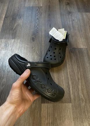 Crocs baya lined crog сабо крокси оригінал унісекс шльопанці утеплені зимові