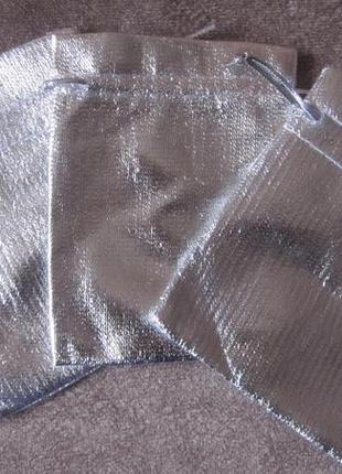 Мішечок подарунковий для прикрас, сріблястий мішечок, паковання подарункова