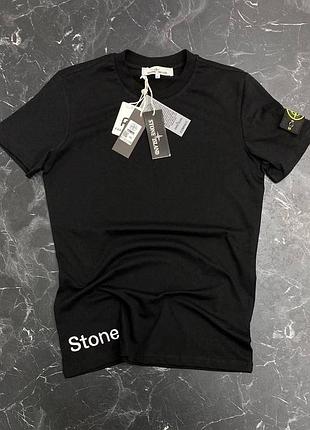 Футболка стон айленд чорна / якісні футболки stone island
