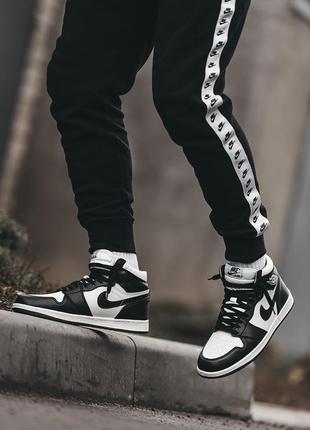 Зимние кроссовки nike air jordan 1 с мехом высокие кожа nike jordan