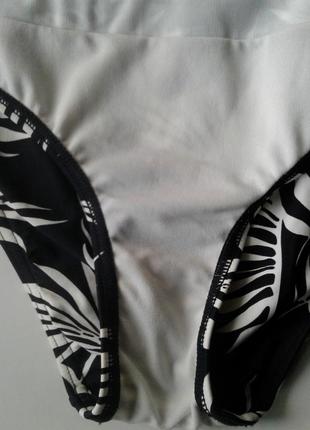 Брендовый черный с белым сплошной драпированный купальник пуш ап на подкладке m&s9 фото