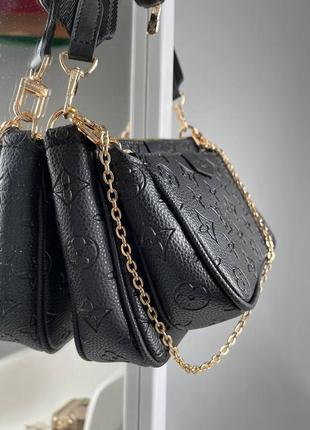 Чорна молодіжна модна сумочка 3 в 1 трійка через плече брендова сумка кросс-боді клатч6 фото