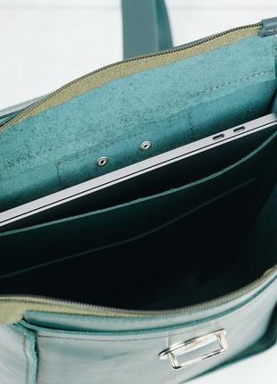 Жіночий шкіряний рюкзак палермо, натуральна шкіра італійський краст, колір зелений4 фото