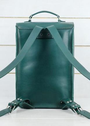 Жіночий шкіряний рюкзак палермо, натуральна шкіра італійський краст, колір зелений5 фото