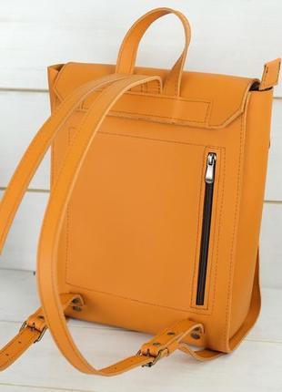 Женский кожаный рюкзак венеция, размер средний, натуральная кожа grand цвет янтарь5 фото