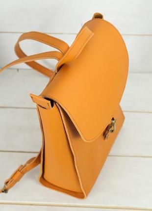 Женский кожаный рюкзак венеция, размер средний, натуральная кожа grand цвет янтарь3 фото