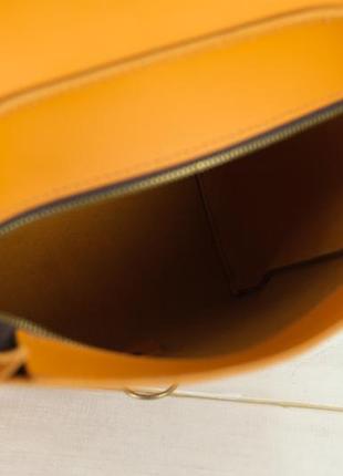 Женский кожаный рюкзак венеция, размер средний, натуральная кожа grand цвет янтарь6 фото