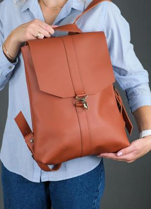 Женский кожаный рюкзак монако, натуральная кожа grand цвет коричневый, оттенок коньяк