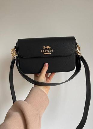 Женская кожаная сумка coach - чорна