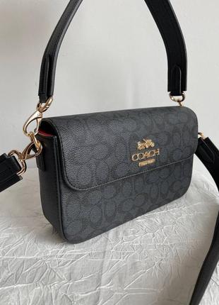 Женская кожаная сумка coach - серая