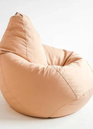 Кресло-мешок форма "груша", размер xxl(130*100), бежевый1 фото