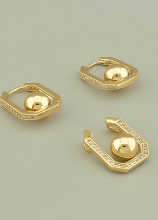 Серьги+кулон 'xuping' фианит (позолота 18к)  1136950