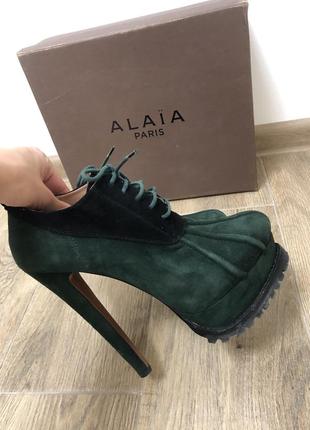 Ботильоны alaia алайя на высоком каблуке со шнуровкой2 фото