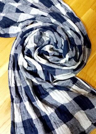 Двусторонний шарф клетка полоска / платок / шарфик