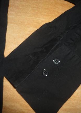 Блузка сорочка ділова чорна бавовняна5 фото