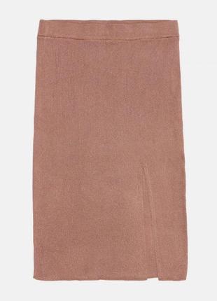 Бронзовая юбка h&amp;m на резинке1 фото