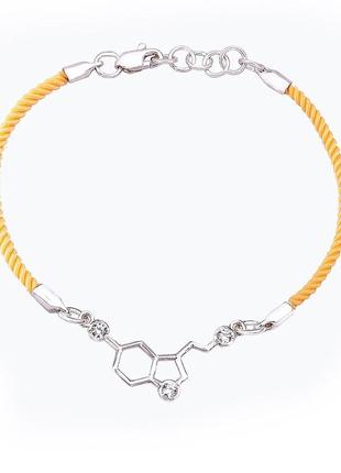 Серебряный браслет с молекулой серотонина и дофамина2 фото