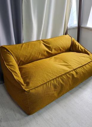 Бескаркасное кресло диван из мебельной рогожки1 фото