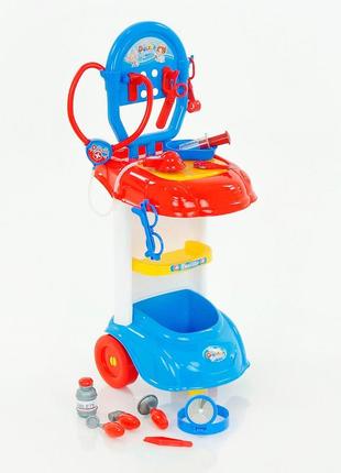 Игровой набор доктора doctor trolley с тележкой, на батарейках, в коробке