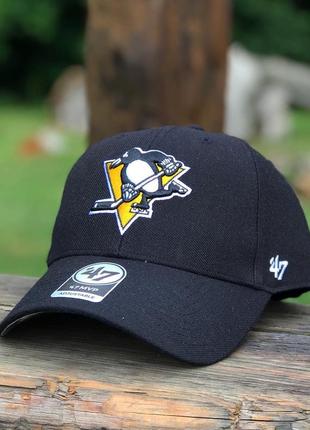 Оригинальная черная кепка 47 brand pittsburgh penguins