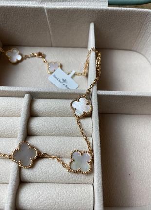 Брендовая подвеска в стиле van cleef (vca, ван клиф,клевер)♥️розовое