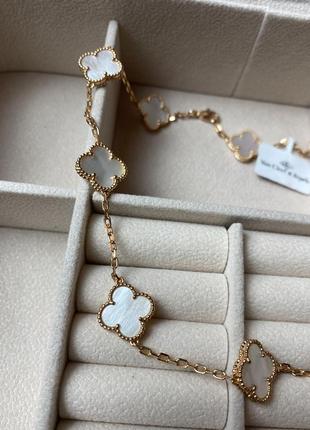 Брендовая подвеска в стиле van cleef (vca, ван клиф,клевер)♥️розовое