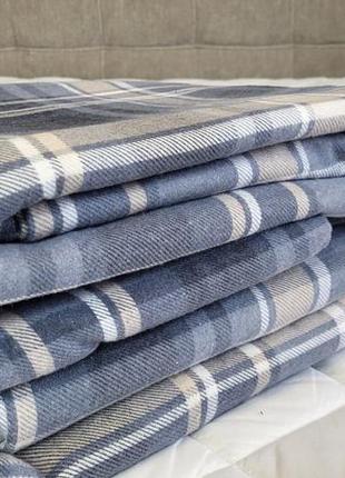 Комплект постельного белья шотландка, turkish flannel5 фото
