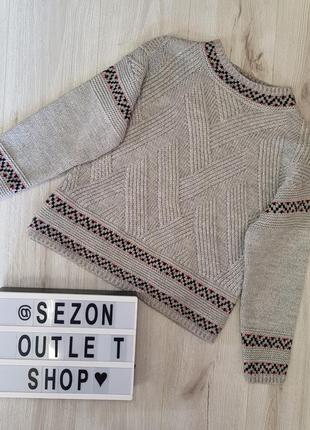 Серый вязанный свитер, уютный свитерок2 фото