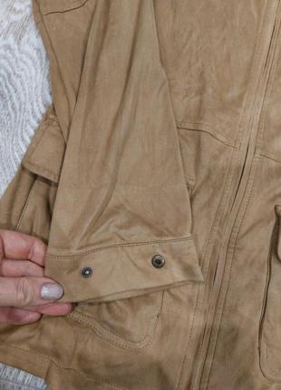 Жіноча куртка /піджак зі штучного замшу у кольорі "кемел"5 фото