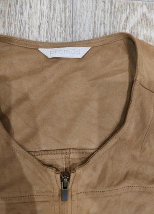 Жіноча куртка /піджак зі штучного замшу у кольорі "кемел"6 фото