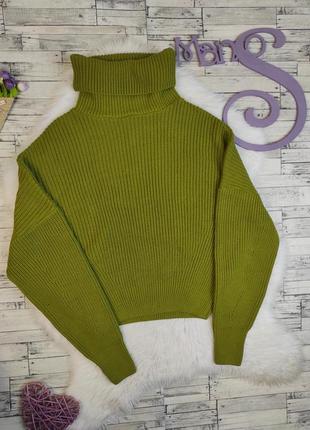Женский свитер goldi оливкового цвета зеленого летучая мышь короткий размер xs-s 42-441 фото