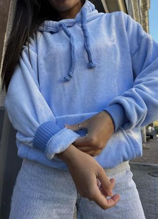 Женское худи свитер батник голубой цвет 42, 44, 46, 483 фото