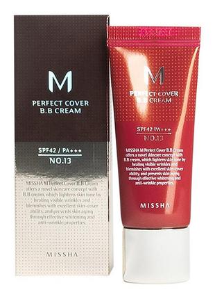Бб крем missha m perfect cover bb cream spf42 13 тон 20 мл
