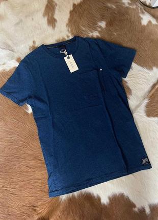 Мужская классическая синяя футболка  scotch&soda blauw l размер мужской сша l/ес 52-54/3