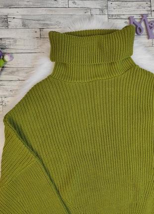 Женский свитер goldi оливкового цвета зеленого летучая мышь короткий размер xs-s 42-442 фото