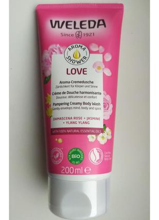 Крем-гель для душу weleda aroma love pampering creamy body wash, 200 мл6 фото