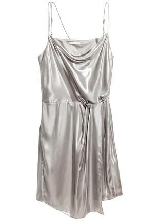 Распродажа! металлизированное платье шведского бренда h&amp;m,xs