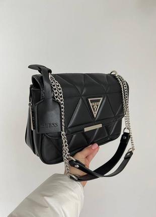 Черная сумка / guess zippy black / сумка с ремешком4 фото