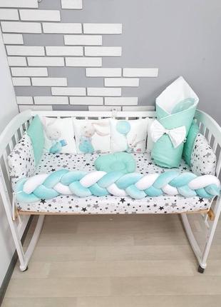 Комплект постельного белья baby comfort babybee мятный4 фото